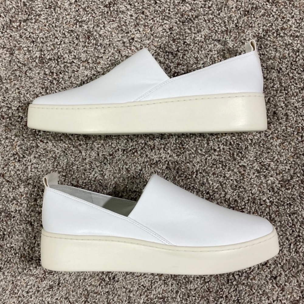 Vince Saxon 2 White Slip-On Platform Sneakers - Picture 2 of 8